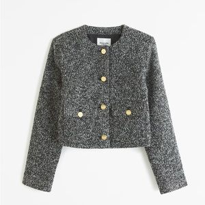 Collarless Textured Jacket